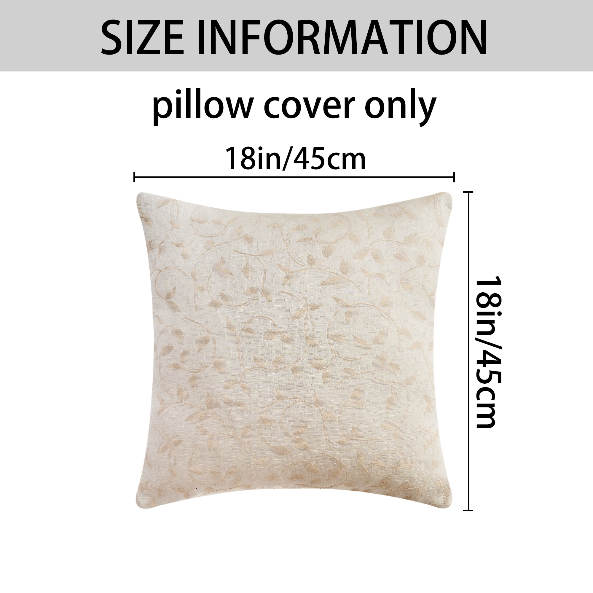 Unique Bargains Set of 2 Wild Flower Decorative Cushion Cover White 18" x 18"