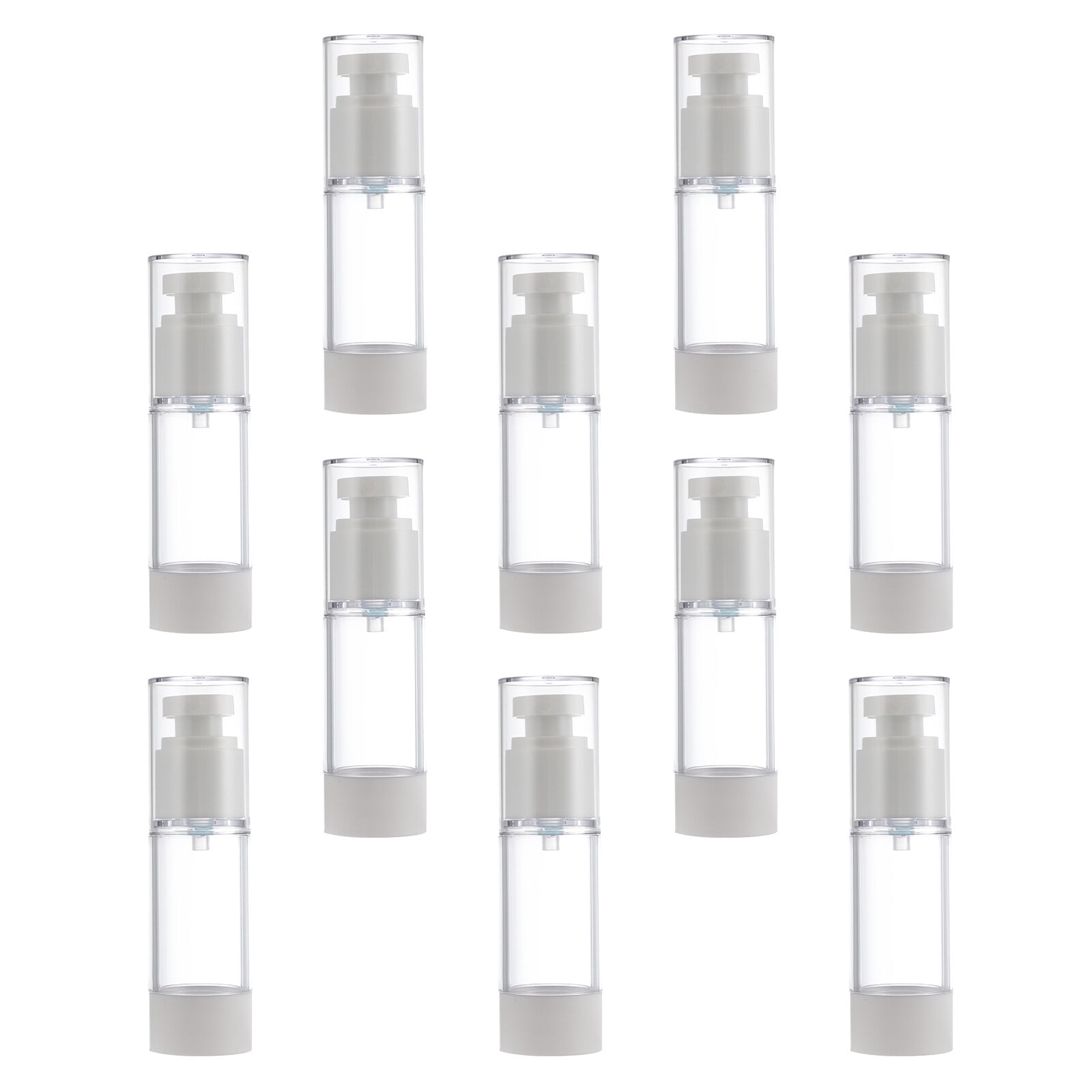 ROMANSENTIAL 10pcs Travel Refillable Bottle PP White for Outdoor Use and Activities