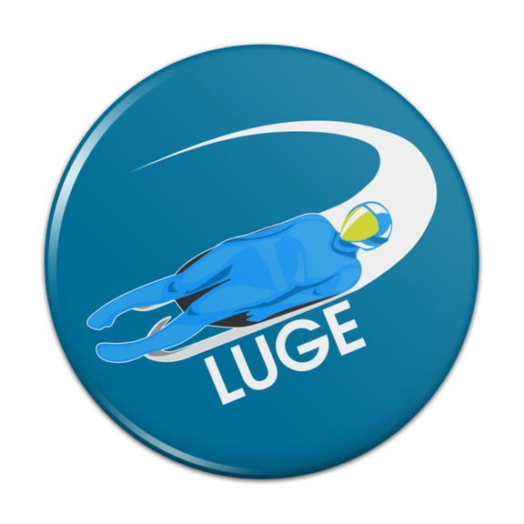 Luge Luger Luging Winter Sport Pinback Button Pin