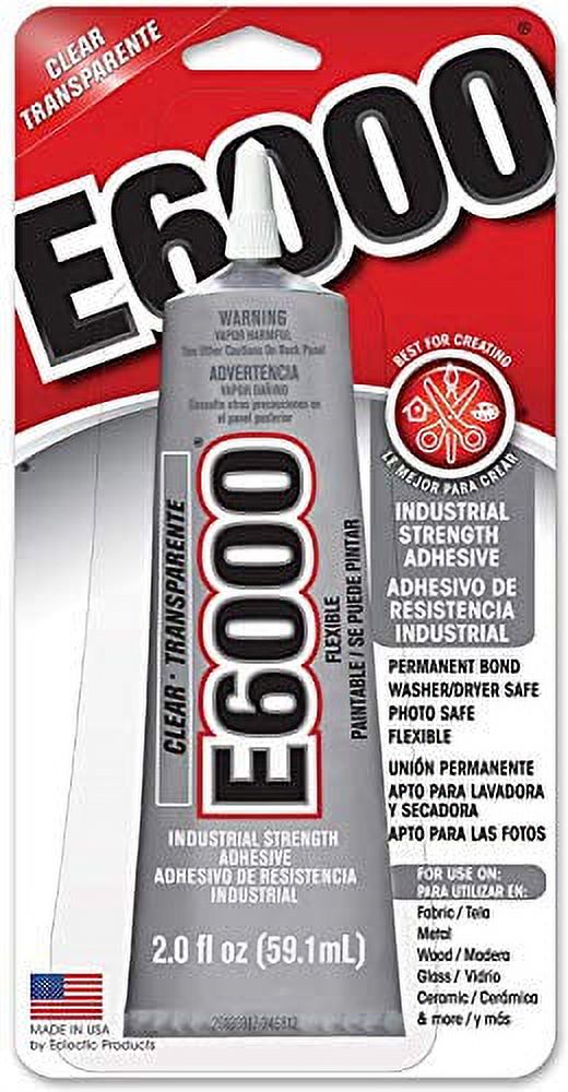 Eclectic E6000 Adhesive Glue, Industrial Strength, Clear, 237032, 2 fl. oz. - image 3 of 6