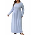 thumbnail image 2 of Cueply Women's Plus Size Maxi Dress Long Sleeve Crew Neck Empire Waist Casual Flowy Long Dresses for Women, 2 of 7