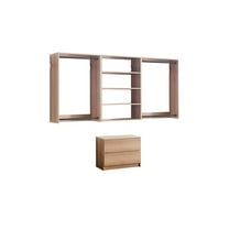 Klair Living Devi Series 31.5" - 94.5" W Oak Modular Closet System