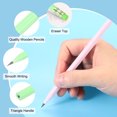 thumbnail image 3 of Uxcell Round Pencils, 12 Pcs Triangle HB Graphite Pencil with Eraser, Green, 3 of 6