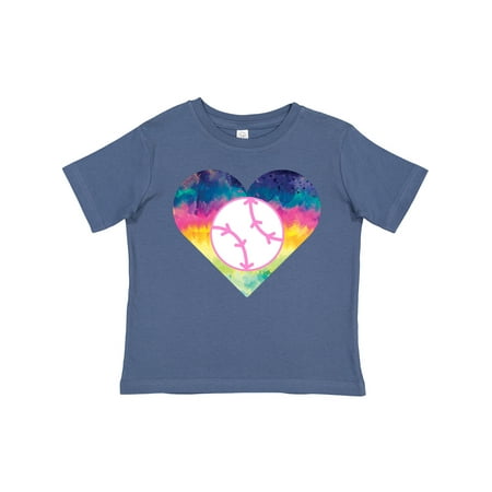 

Inktastic Softball Player TieDye Heart Girls Gift Toddler Toddler Girl T-Shirt