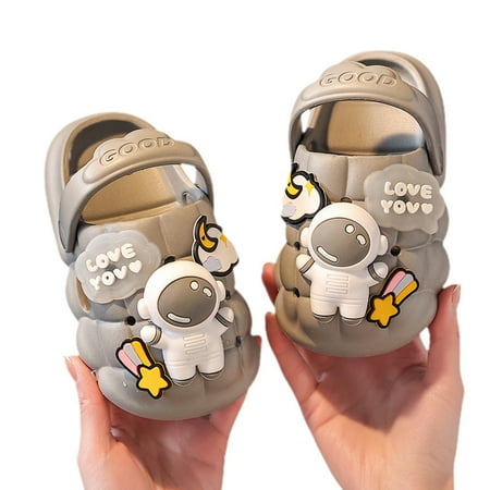 

Baby Kid Summer Slippers Cartoon Astronaut Non-Slip Shower Pool Slide Sandals Lightweight Beach Home Shoes for Girls and Boys