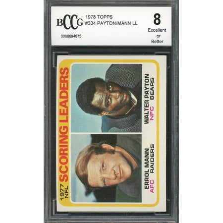 1978 Trading Card - 1978 topps #333 WALTER PAYTON / VAN EEGHEN chicago bears leaders BGS BCCG 8