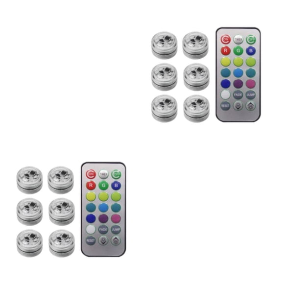 Wosthever Adhesivo inalámbrico LED Luz ambiental Control remoto Techo Iluminación con batería Lámpara luminosa colorida Decoración 6 6 luces 2Conjunto