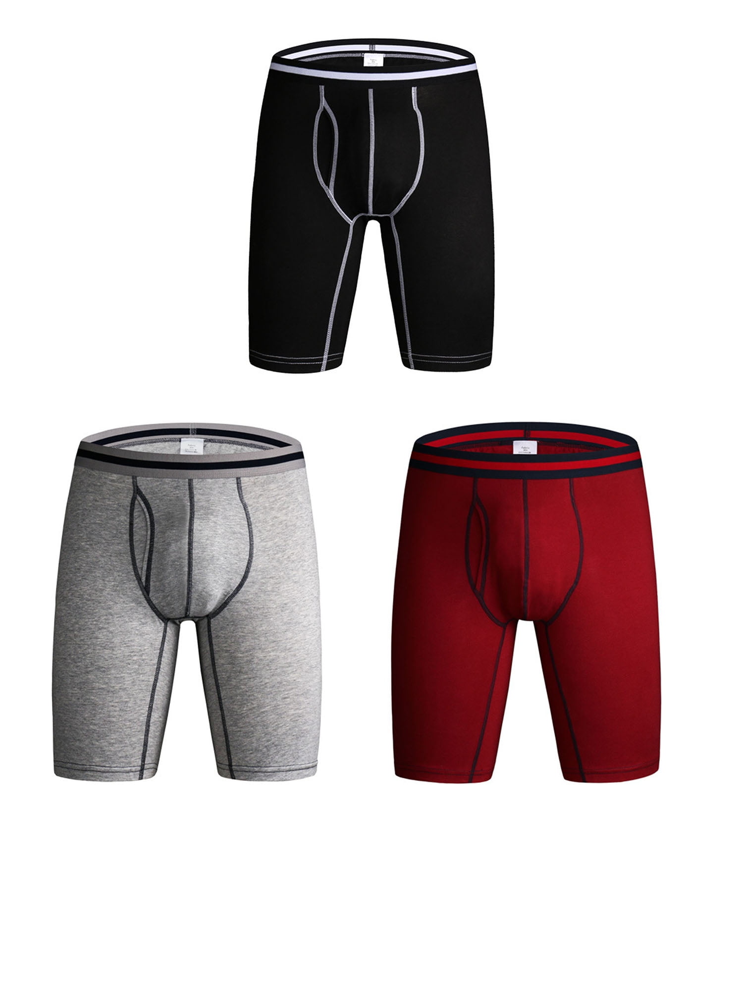 KEFITEVD Mens 4-Pack Underwear Stripe Cotton Boxer Briefs
