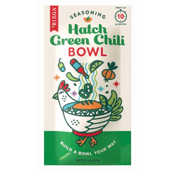 Riega Hatch Green Chili Bowl Original Seasoning Mix, 8 Packets