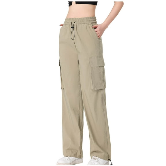 Karight Women's Cargo Work Pants Water Resistant Lightweight Fabric with Multi Pockets for Hiking Camping and Daily Wear