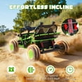 thumbnail image 4 of 36V Electric Ride On Car for Big Kids, 2 Seater 36V Powered Electric Ride on Toy with Rear Wheel Spring Suspension, Bluetooth, Music, Max 8.7 MPH, Kids Electric Vehicle for Boys Girls Ages 6+, Green, 4 of 8