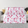 thumbnail image 3 of Throw Blanket for Couch, Seahorse and Starfish Super Soft Fuzzy Comfy Warm Throw Blanket, Cuteness Lightweight Cozy Plush Flannel Blanket & Throws for Sofa and Bed All Season, 3 of 5