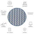 thumbnail image 5 of SAFAVIEH Courtyard Tranter Geometric Fish Indoor/Outdoor Area Rug, 6'7" x 6'7" Round, Blue/Beige, 5 of 9