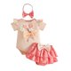 thumbnail image 1 of Niña Bebé Ropa de Verano Tridimensional Arco Flor Manga Corta Manga Voladora Ha Yi + Ruffle Pantalones Cortos + Banda de Cabeza Tres Piezas para el Uso Casual, Fotografía, Fiestas, 1 of 8