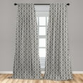 thumbnail image 5 of Ambesonne Modern Curtains, Geometric Lines, Pair of 28"x95", Dark Taupe and White, 5 of 5