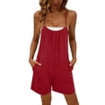 thumbnail image 3 of YHAJDS Womens Rompers Solid Suspenders Overall Shorts Casual Summer Vacation Wear, 3 of 7