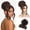 Dark Brown, variant on Curly Updo Wig with Bangs Messy Bun Hair Piece 2-in-1 Hair Topper Long Side Bangs Drawstring Ponytail Extension for Women