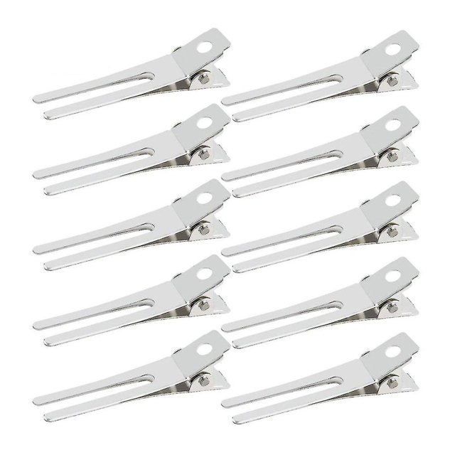 50 pinzas para rizos de doble punta de peluquería, sección de ajuste de rizos de 1,8 pulgadas, pinzas para el pelo, pinzas de cocodrilo de metal, horquillas para lazo para el pelo, gran pinza par