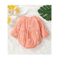 thumbnail image 3 of Qiylii Baby Girl’s Bodysuit Flower Round Neck Long Sleeve Loose Romper, 3 of 8