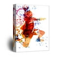 thumbnail image 2 of wall26 - Canvas Wall Art Sports Theme - Watercolor Style Man Jumping up in The Air a Ball - Giclee Print Gallery Wrap Modern Home Art Ready to Hang - 12x18 inches, 2 of 4