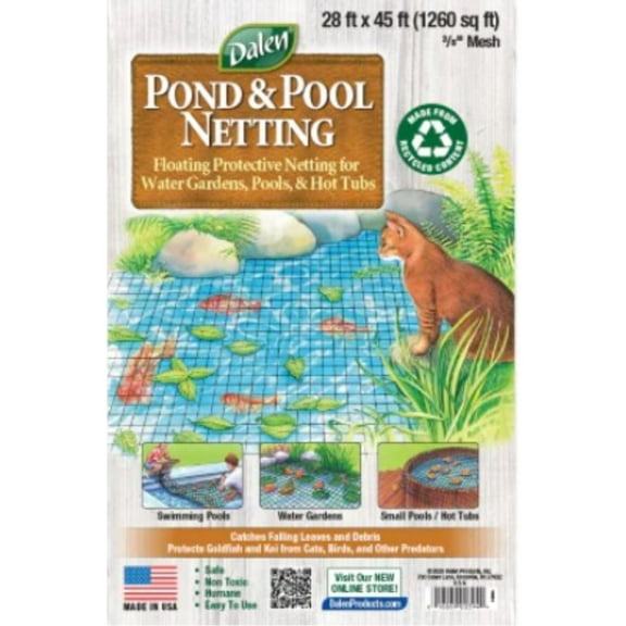 Dalen Pond & Pool Netting – Outdoor Water Garden Cover – Protective Mesh for Fish & Aquatic Life - 3/8" Mesh - (28' x 45')