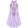 thumbnail image 5 of Hansber Kids Girls Sparkly Sequin Jumpsuit Sleeveless Romper Dress Wedding Prom Dance Party Pageant Gown Lavender 14, 5 of 7