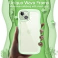 thumbnail image 3 of JETech Cute Case for iPhone 15 Plus 6.7-Inch, Wave Frame Curly Shape Shockproof Phone Cover for Women and Girls, Clear Hard PC Back (Green), 3 of 7