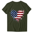 thumbnail image 3 of lcziwo Womens Memorial Shirts Summer Round Neck Short Sleeve Shirts Independence Day Graphic Patriotic Family T Shirt Green XL, 3 of 5