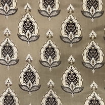 Decora Furnishings Luxurious Woven Jacquard Motif Design Heavy Furnishing Fabric for Upholstery, Dining Chairs, Window Treatments - Width 54 inches - Fabric by The Yard (Beige/Maroon)