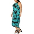 thumbnail image 3 of Alfani Plus Size Printed Tulip-Hem Maxi Dress 4X – Navy, 3 of 4