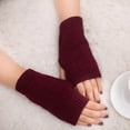 thumbnail image 2 of Tweang Tea Party Gloves Striped Arm Warmers Workout Gloves Women Mittens for Women Satin Gloves Thin Fingerless Gloves Half Finger Gloves Wine One Size, 2 of 2