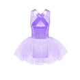 thumbnail image 2 of Aislor Kids Girls Sparkly Sequin Sleeveless Leotard Dance Dress Crisscross Back Mesh Skirt 6-16 Purple 16, 2 of 7