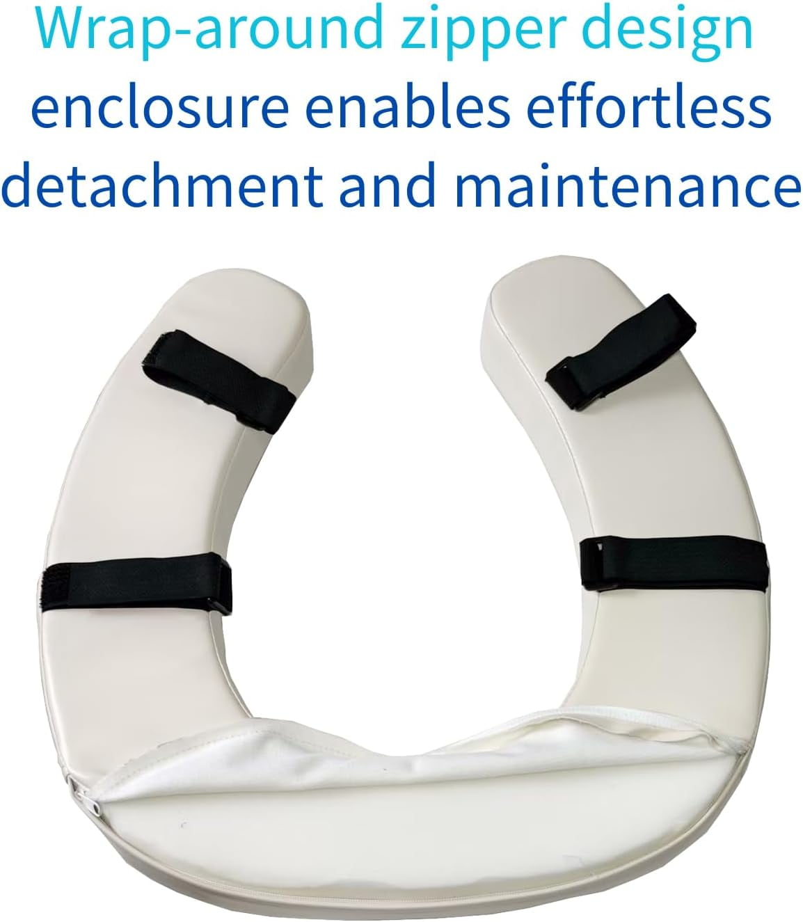FEIYONG U-Shape soft toilet seat cushion, 2-inch high-density foam, waterproof PU fabric. Hook&loop anti-slip design, fits most toilets, elegant beige.