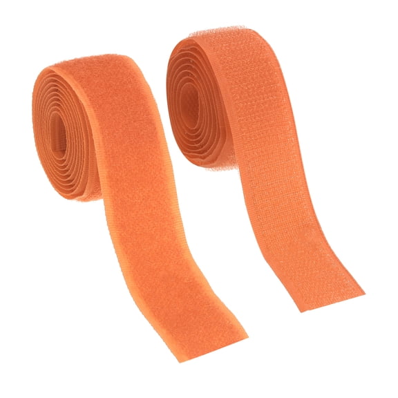 Uxcell Sew on Hook and Loop Tape, 1 Inch Width Non-Adhesive Back Nylon Fastener Strips 1 Yards for Crafts - (Orange)