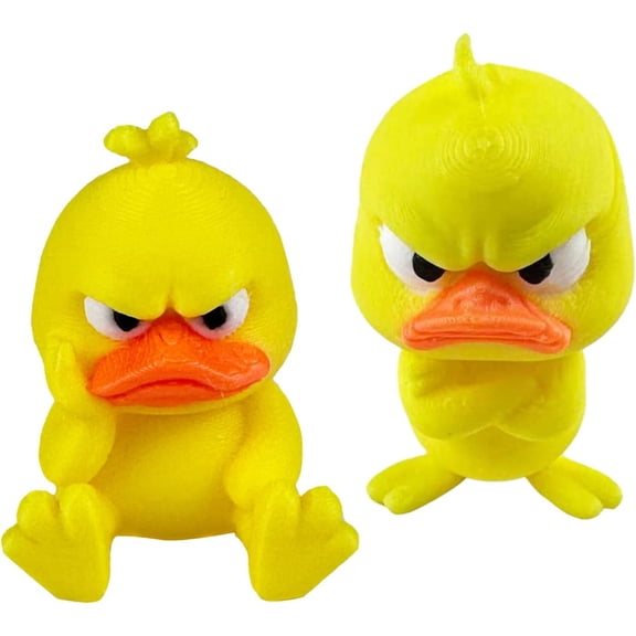 2 PCS Angry Duck Desk Figurine for Office Desk, Home Shelf and Tabletop Decoration