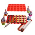 thumbnail image 3 of Bandeja para Hornear Utensilios para Magdalenas de 24 Piezas Bandeja de Silicona Antiadherente para Muffins rojo Macarena Molde de la hornada de la magdalena, 3 of 8