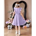 thumbnail image 5 of Arshiner Girls Spring Summer Dresses Flutter Sleeve A-line with Belted Pockets Casual Party Dress, 5 of 6