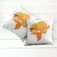 thumbnail image 6 of Ambesonne Fish Throw Pillow Cover 2 Pack, Happy Playful Goldfish, 18", Orange White, 6 of 7