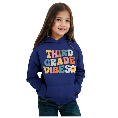 

Hoodies for Girls Autumn Winter Season Kindergarten Letter Printed Long Sleeve Warm Tops Sweatshirts for Girls