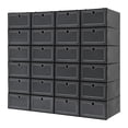 thumbnail image 6 of 33*23*14cm 24 Slots Shoe Storage Box Assembly Black Stackable Shoe Boxes for Sneakers Flats Slippers Sandals, 6 of 13