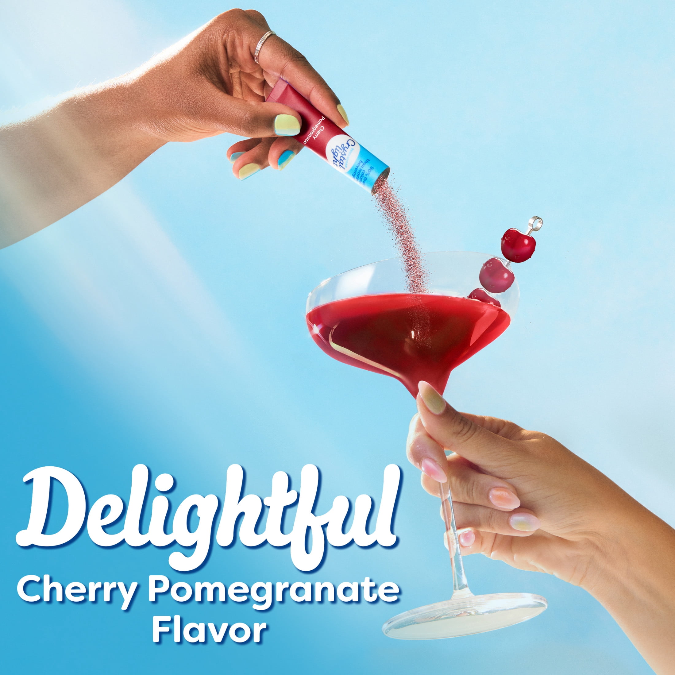 (4 pack) Crystal Light Drink Mix, 10 Packets, for Convenient On-the-Go Flavorful Hydration, Cherry Pomegranate natural flavor with other natural flavor, Zero Sugar, 1.1 oz