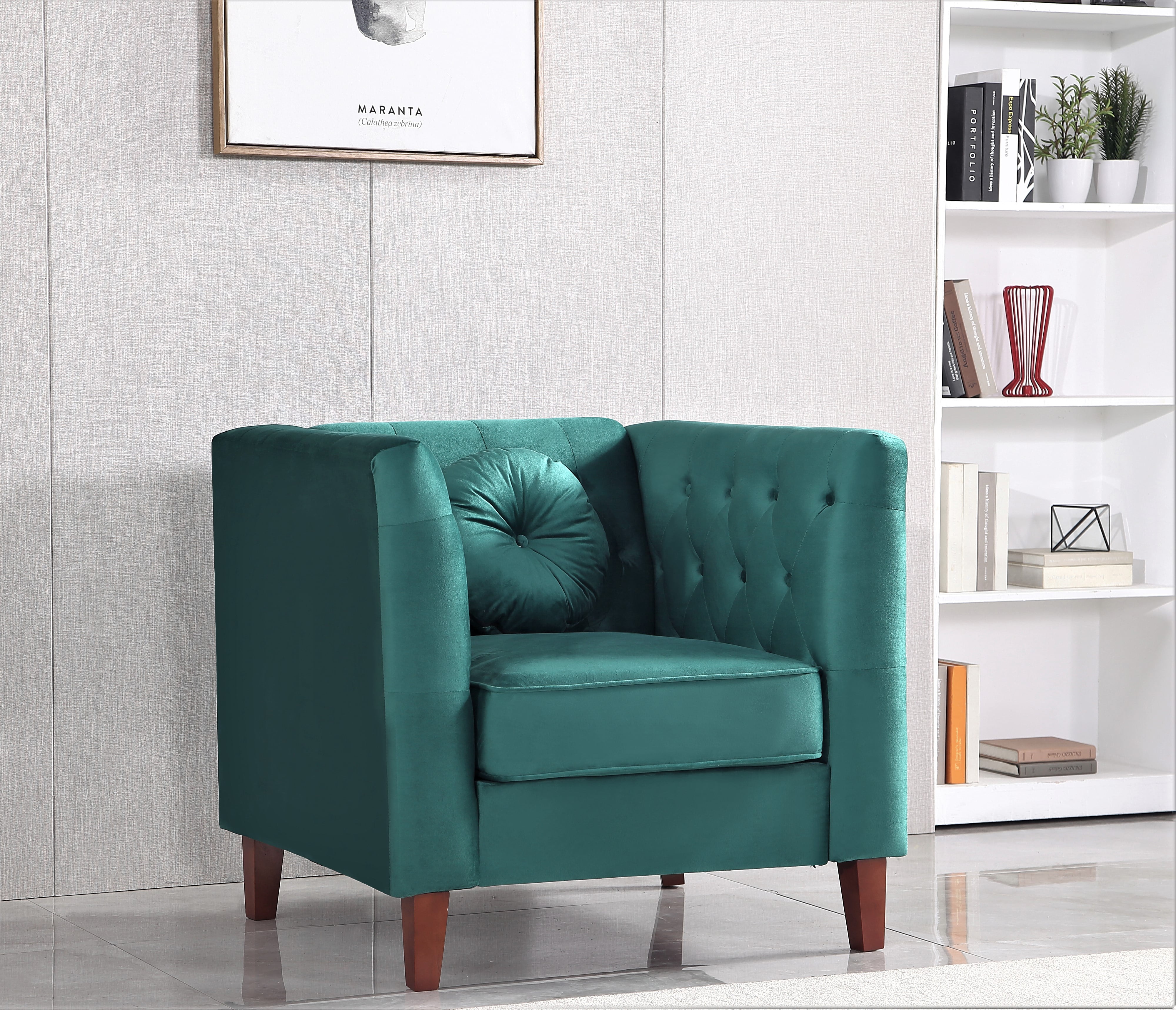 Uspridefurniture Chesterfield Chair, Green
