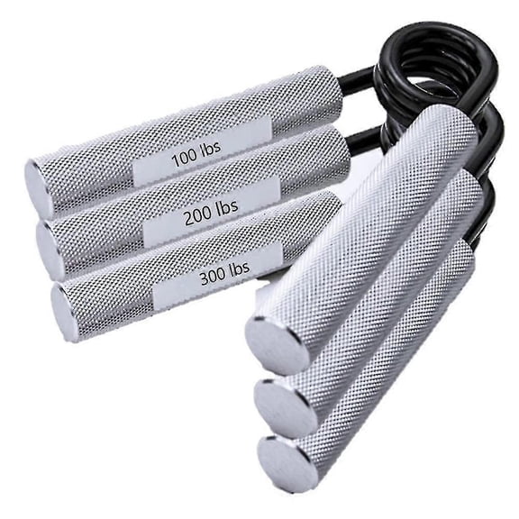 3-Piece Grip Strengthener Set (100 lbs, 200 lbs, 300 lbs) Metal Grip Trainer for Wrist and Forearm Strength