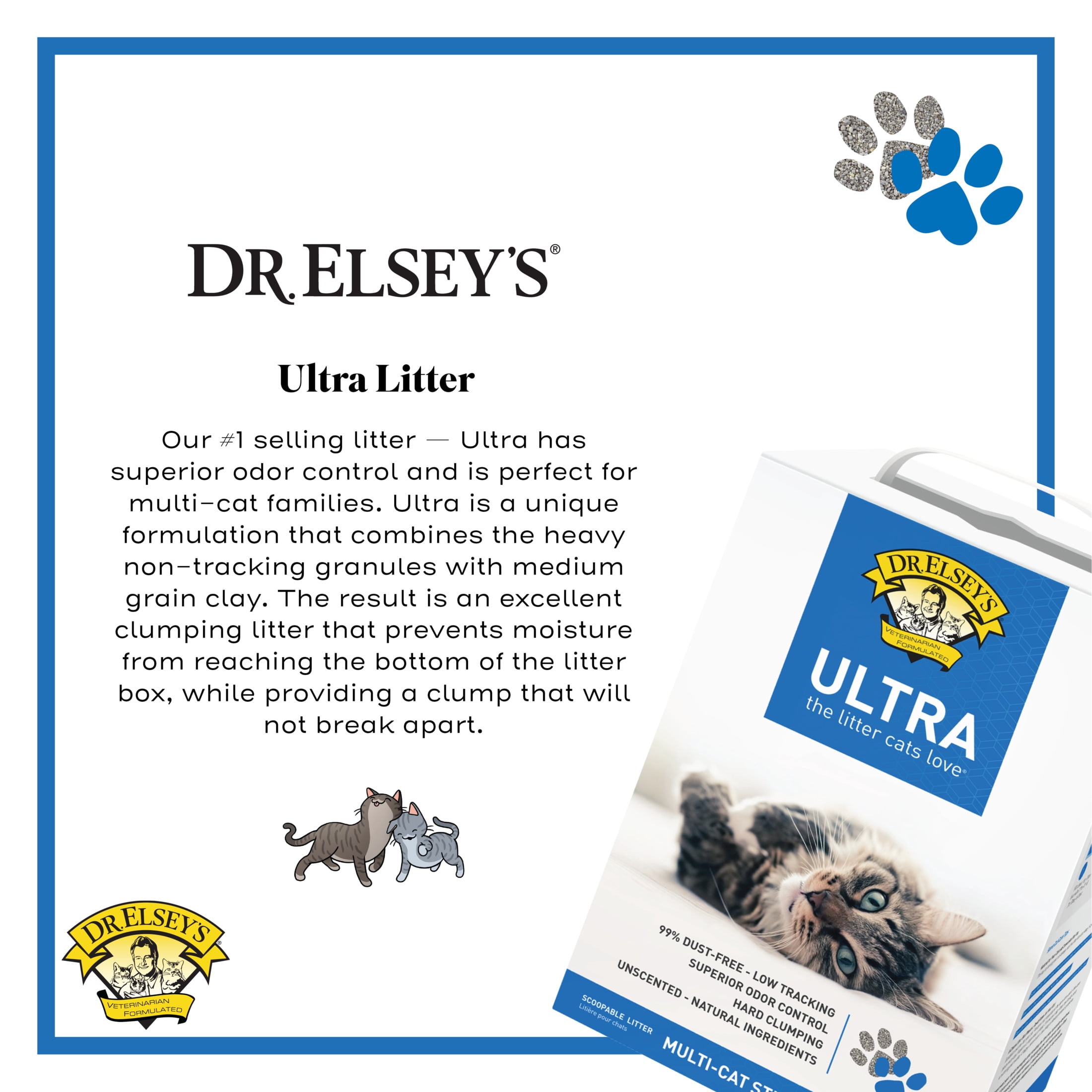 (3 pack) Dr. Elsey's Ultra Unscented Clumping Clay Cat Litter 20 lb. Box