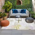thumbnail image 2 of Coastal Outdoor Rug for Patio/Deck/Porch, Non-Slip Large Area Rug 3 x 5 Ft, Yellow-green Ocean Coral Starfish Jellyfish Indoor Outdoor Rugs Washable Area Rugs, Reversible Camping Rug Carpet Runner, 2 of 8