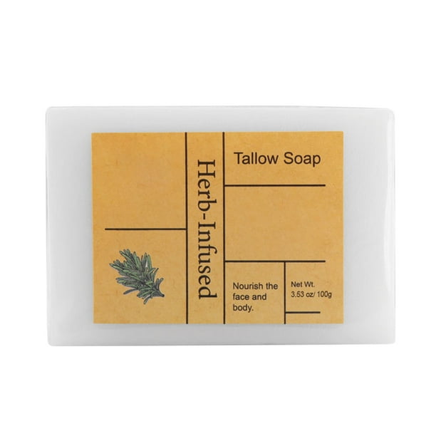 Autorización Jabón de baño de sebo para el cuidado de la piel y el lavado facial, ingredientes de sebo natural, jabón de baño natural molido e hidratante, sin sulfatos, exfoliante e hidratante