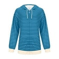 thumbnail image 4 of Ashirexll Hoodies for Women Fall Casual Loose Striped Printed Long Sleeve Zip Up Drawstrings Hoodie Lightweight Jacket with Pockets Sky Blue XXL, 4 of 4