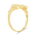 thumbnail image 5 of Floreo 10k Yellow Gold CZ Heart Cursive Alphabet A-Z Initial Ring, 5 of 5