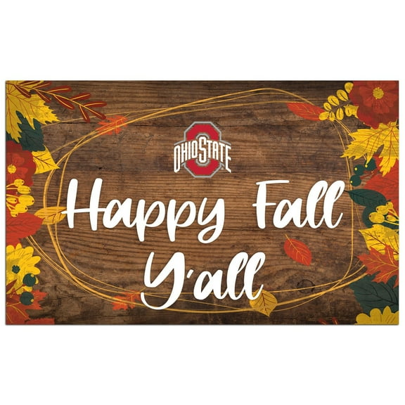 Ohio State Buckeyes 11'' x 19'' Happy Fall Y'all Sign