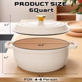 thumbnail image 6 of Ktaxon 6 Quart Enameled Cast Iron Dutch Oven with Upgraded Textured Handles Pre-Seasoned Cookware, Induction & Oven Safe up to 500°F, White, 6 of 13
